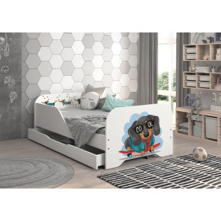 Otroška postelja MIKI s predalom - 160x80 COOL JAZBEVČICA