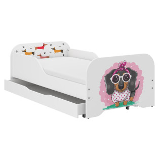 Otroška postelja MIKI - 140x70 SWEET DACHSHUND