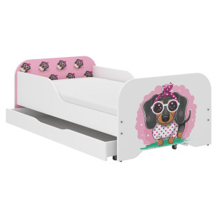 Otroška postelja MIKI - 140x70 PINK BADGER