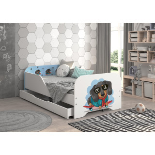 Otroška postelja MIKI - 140x70 JAZBEC NA ROLKI