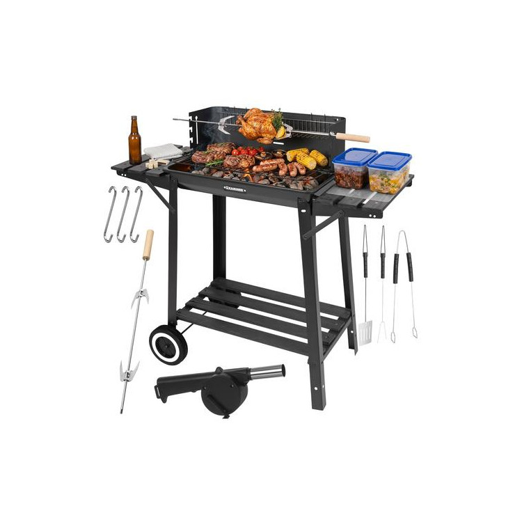 Vrtni žar z ražnjem 93x41x86 cm Kaminer