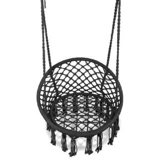 Viseči boho stol v črni barvi