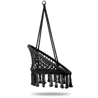 Viseči boho stol v črni barvi