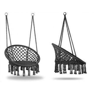 Siv viseči boho stol