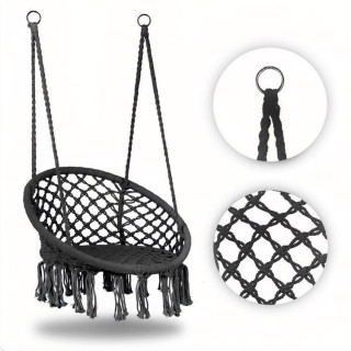 Siv viseči boho stol