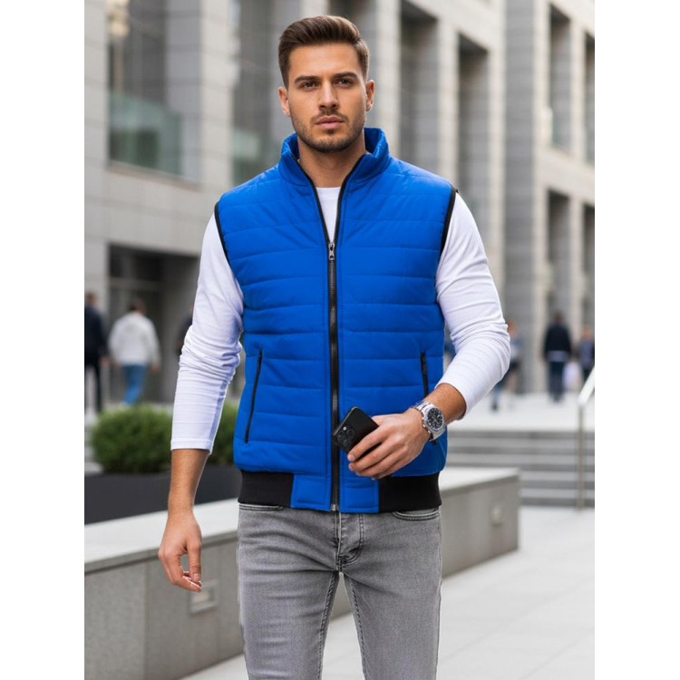 Moški moder prešit telovnik TX4017