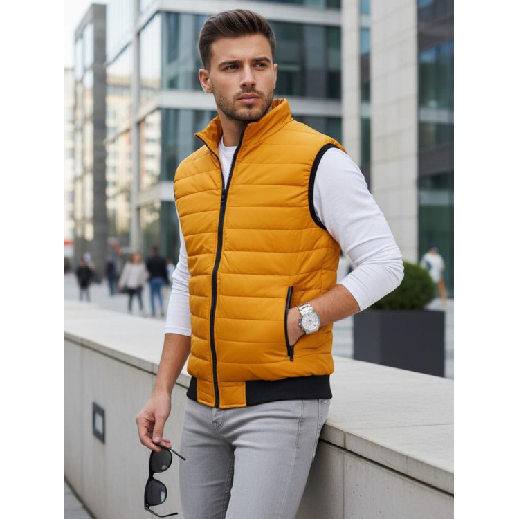 Prešit temno rumen moški telovnik TX4018