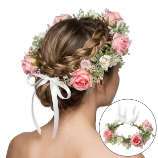Boho venček za lase z rožicami