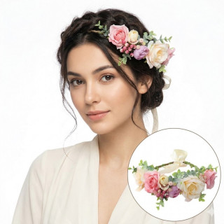 Venec za lase v nežnih barvah