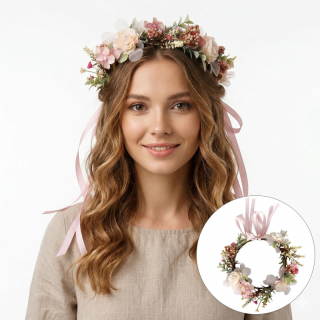 Cvetlični boho venec za lase